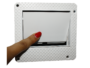 Maniglia Incasso Rettangolare Porta Scorrevole/Battente Atomo nottolino chiusura a Toppa mm.122x113 da Verniciare | Saletta - immagine 5